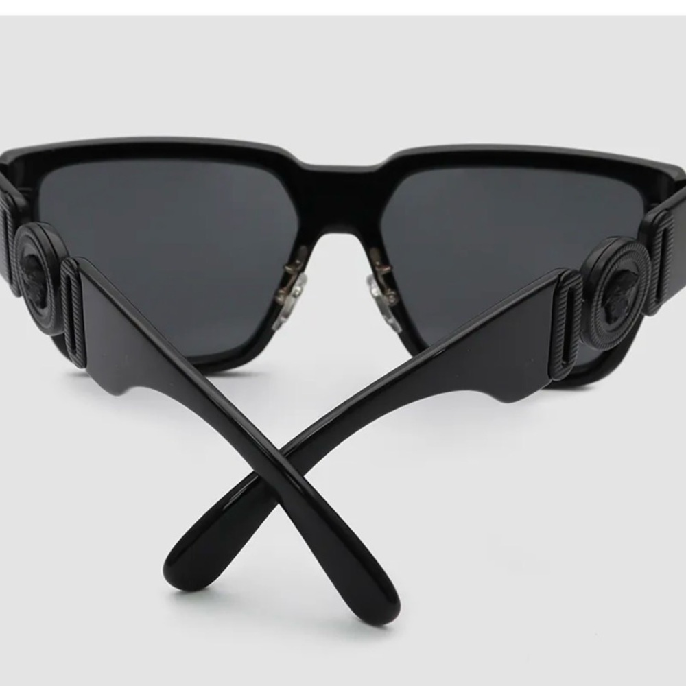 Versace Black Rectangular Sunglasses - Picture 8 of 11